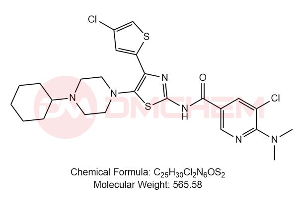 5-chloro-N-(4-(4-chlorothiophen-2-yl)-5-(4-cyclohexylpiperazin-1-yl)thiazol-2-yl)-6-(dimethylamino)nicotinamide