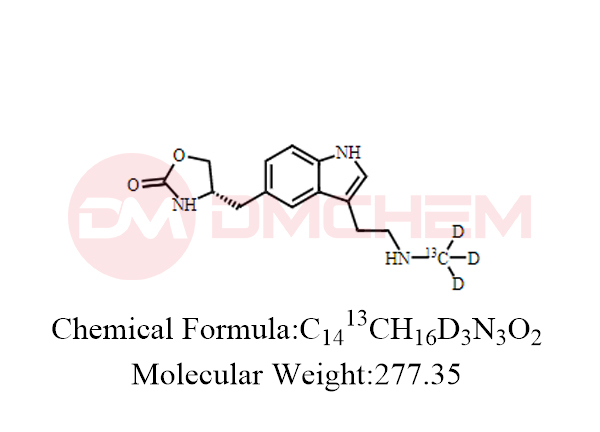 olmitriptan-EP杂质G-13C-d3（Zolmitritan-USP相关化合物A-13C-d3，N-去甲基Zolmitrictan-13C-d3）